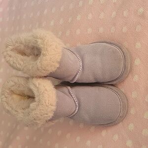 BearPaw Betsey Toddler Girl Suede Sheepskin/Wool Bootie
